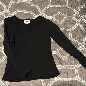 Vixen by Micheline Pitt Black Fitted Bodysuit Blouse